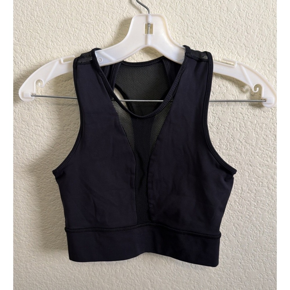 SoulCycle Performance Sports Bra Womens Small S Black Evelyn High Neck Mesh Crop